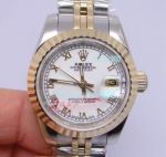 Replica Rolex Datejust White Roman Dial Gold Bezel 2-Tone Watch